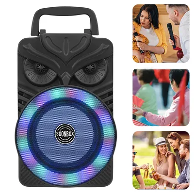 HiFi Stereo Subwoofer Bluetooth-Compatible Support TF Card Portable Wireless Loudspeaker RGB Light