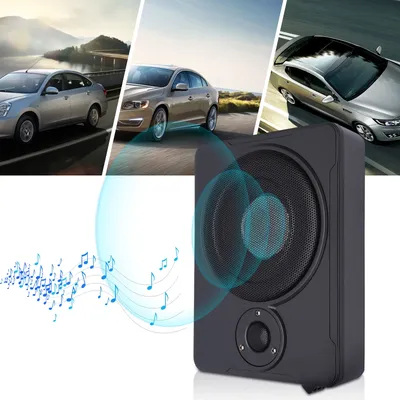 8'' 200W Power Amplifier Bass HiFi Slim Car Speaker Under-Seat Active Subwoofer