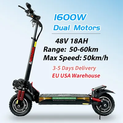 EMANBA X4 EU USA In Stock 2*800W Powerful Dual Motors Electric Kick Scooter 10Inch Off Road Tire E