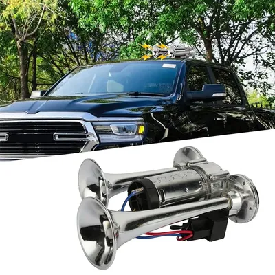 Dual electric air horn kit speakers, 12V 600db truck train air horn with compressor, suitable for