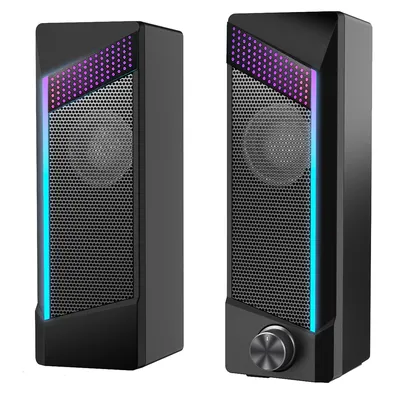 Wired RGB Lights Gaming Speakers 2.0 Channel Desktop Computer Combinable Sound Bar