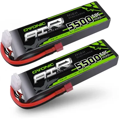 OVONIC 3s Lipo Battery 50C 5500mAh 11.1V Lipo Battery with Dean-Style T Connector for RC Airplane