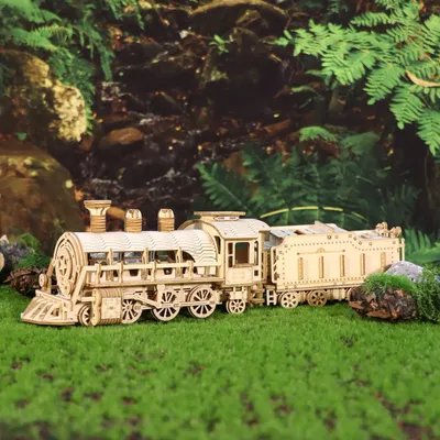 3D Wooden Puzzle Mechanical Train Model Kits Brain Teaser Puzzles Vehicle Building Kits Unique Gift