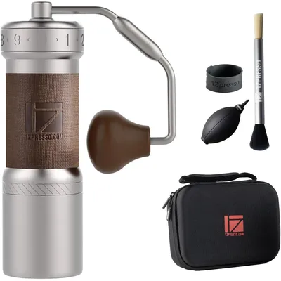 K-Ultra Manual Coffee Grinder Silver with Carrying Case, Assembly Consistency Grind Stainless Steel