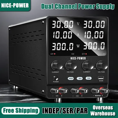 4 in 1 Lab Dual Power Supply 3 Model PAR/SER/INDEP Adjustable Power Source 30V 10A 60V 5A Voltage