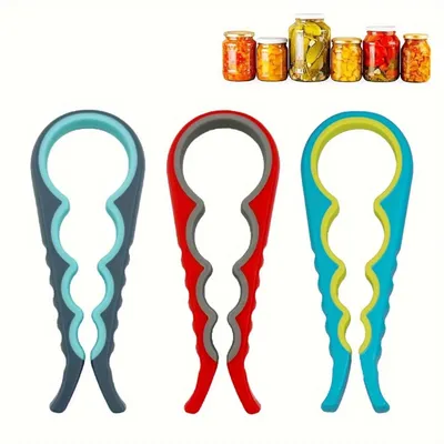 Jar Bottle Opener for Weak Hands, 4 in 1 Multi-Function Non-Slip Can Lid Opener Tool, Suitable for