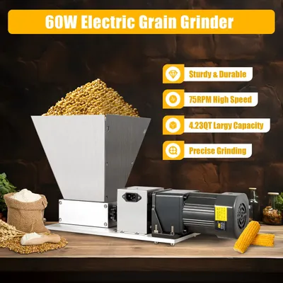 60W Electric Grinder Grain Malt Crusher Commercial Home Coffee Bean Grinder Low Noise Barley Mill