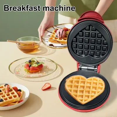 Mini Waffle Maker Quick Heat-Up Eggette Machine Household Breakfast Electric Baking Pan for Quick