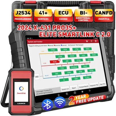 LAUNCH X431 PRO3S+ ELITE Advanced Programming TOOL J2534 CAN FD DOIP Online Coding All System car