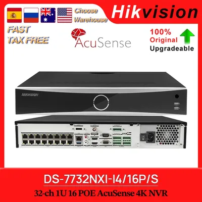 Hikvision Original 4K Network Video Recorder DS-7732NXI-I4/16P/S 32-ch 1U 16 POE AcuSense AI NVR