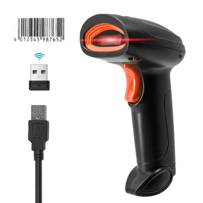 Wireless 1D Barcode Scanner 2.4G + USB Wired Connection CCD Scanning Head for Paper and Screen Codes