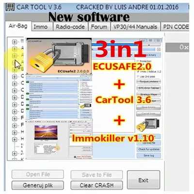 ECUSafe 2.0 + ImmoKiller v1.1 Software Immo Off Software v1.1 + Car Tool Chip Tool alldata Software