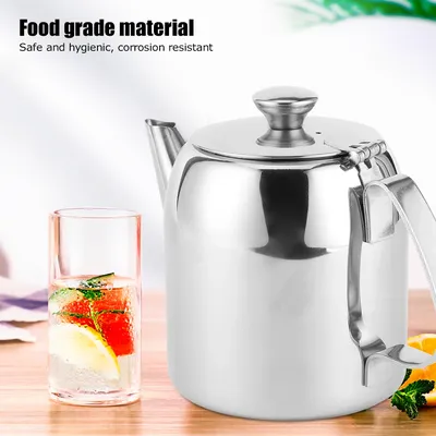 Coffee Pot Teapot Stainless Steel Kettle Cold Short Spout for Hotel Restaurant Kettle Round Pot