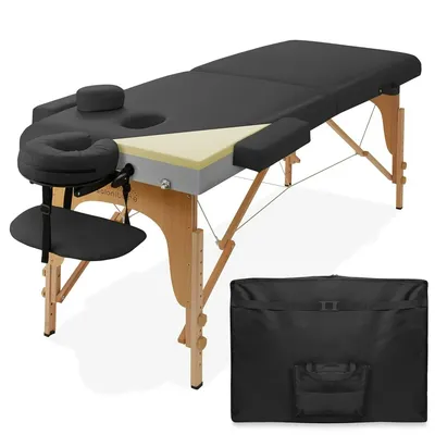 Massage Tables, Professional Memory Foam Folding Rectangular Massage Table Portable with Carrying