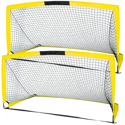 6'x4' Soccer Goals, Set of 2 Foldable Soccer Nets for Backyard for Kids and Teens