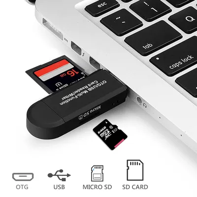 Micro USB OTG 2 In 1 USB 2.0 Adapter SD Card Reader For TF SD SDXC SDHC MMC Android Phone Tablet PC