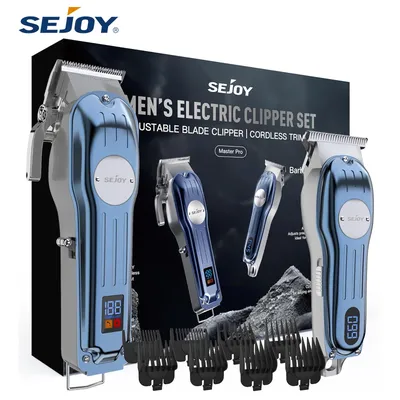 Sejoy Hair Clippers for Men Cordless Trimmers with LCD Display Guide Combs for Hair Cutting Machine