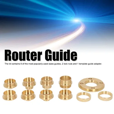 /Set Brass Template Router Guides Kit with Lock Nut Adapter Router Accessory Router Kit Template