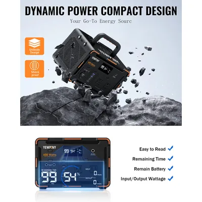 EM600 Solar Generator, 599Wh Portable Power Station with Wireless Charging, 100W Input, AC/DC for