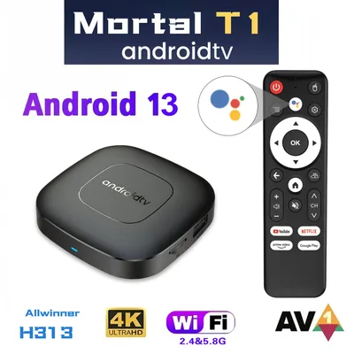 Mortal T1 Android13 Allwinner H313 BT5.0 Set Top Box 4K Ultra HD 2.4G 5.8G Dual WIFI 2GB16GB Home