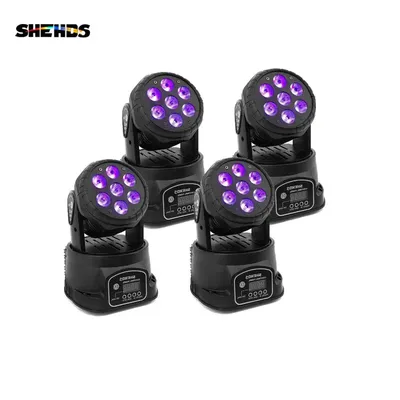 SHEHDS Wash LED 7x12W RGBW/7x18W 6IN1 Moving Head light for Disco DJ Music Party Nightclub Dance