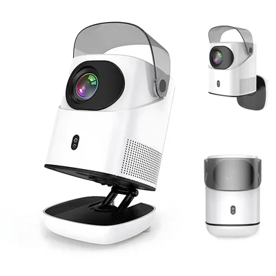 Portable Android Native 1080p Projector Support 4K 180°Adjustable Stand Wall Mount Design Wifi