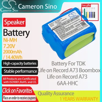 CameronSino Battery for TDK Life on Record A73 Life on Record A73 Boombox fits TDK 6AA-HHC Speaker