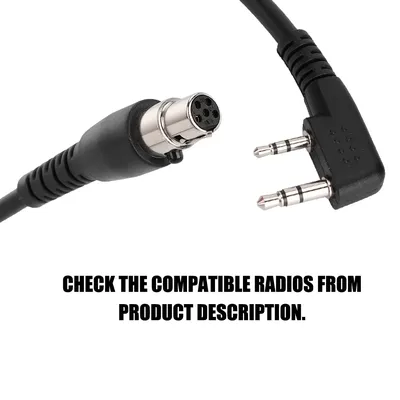 2-Pin to 5-Pin Coil Cord Cable for HYT/Relm Two Way Radios and Headsets