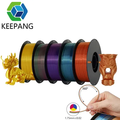 KEE PANG PLA Filament PLA Tricolor Silk 1.75mm 3KG 4KG 5KG Multicolor Eco-Friendly 3D Printer