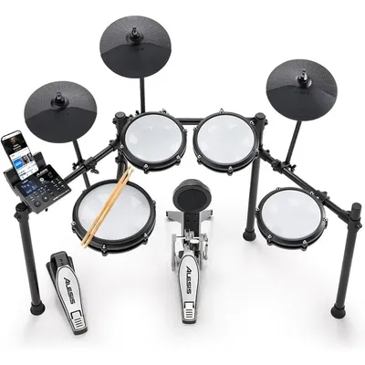 Nitro Max Kit Electric Drum Set with Quiet Mesh Pads, 10" Dual Zone Snare, Bluetooth, 440+ Authentic