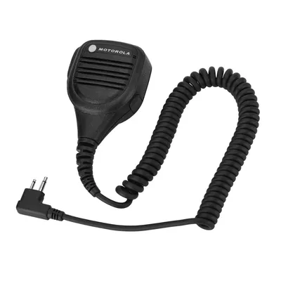 Walkie Talkie Hand Microphone 3.5mm Headphone Jack Radio Speaker Mic With Steel Belt Clip