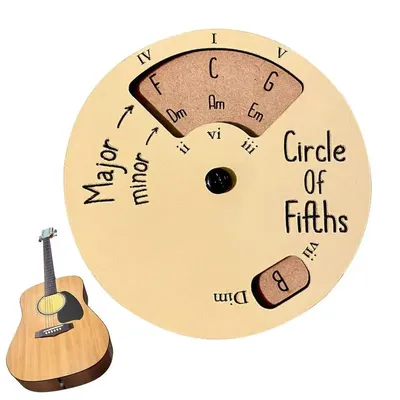 Circle of Fifths Wheel Guitar Chord Wheel Wooden Melody Tool Musical Instruments and Accessories