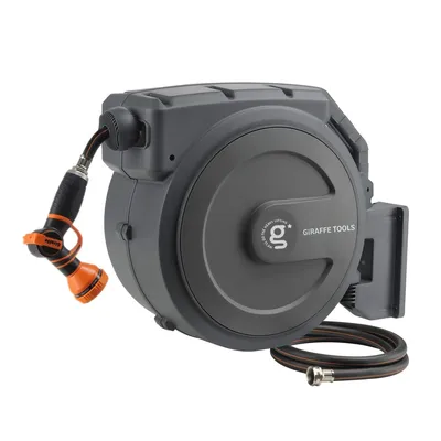 Giraffe Tools AW40 Retractable Hose Reel 5/8" x 90 ft Wall Mounted Garden Hose Reel Heavy Duty,