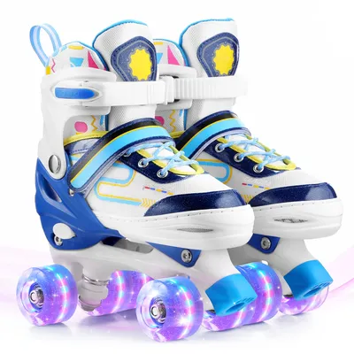 Adjustable Roller Skates for Girls and Women, All 8 Wheels of Girl's Skates Shine, Safe and Fun