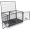 Homey Pet-43 Metal Open Top Stackable Heavy Duty Dog Cage w/Floor Grid, Tray, Divider, and Feeding