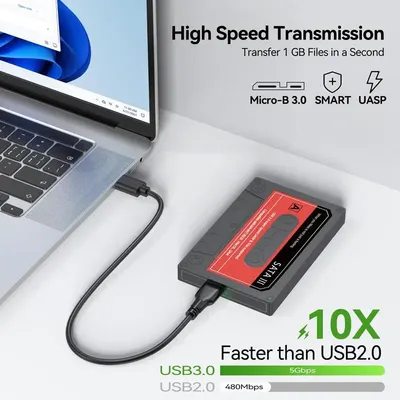 Hard Drive Storage Case Tape Shape Hard Disk Enclosure Hard Disk External USB 3.0 5Gbps 2.5 Inch Hard Drive Case For PC Notebook
