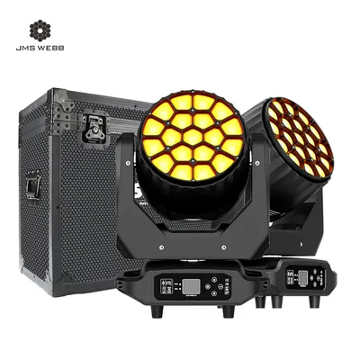 JMS WEBB Flight Case With 2PCS 19x20W Big Bees Eyes Beam & Wash Zoom Moving Head Lighting For DJ Wedding Bar Concert Stage