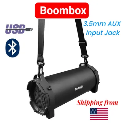 Wireless Boombox USB Portable with 3.5mm AUX Input Jack BT Boombox Speaker Loud Bluetooth Speaker