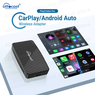 OTTOCAST Play2Video Pro Wireless CarPlay Android Auto Adapter USB TV Stick for Youtuber for NetFlix