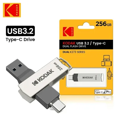 5PCS Kodak K273 Metal USB Flash Drive USB3.2 Type C Flash Drive 32GB 64GB 128GB 256GB High Speed for