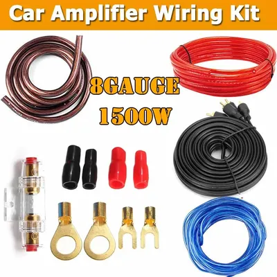 1500 Watts 8 AWG Gauge Audio Subwoofer Sub AMP RCA Car Amplifier Wiring Install Kit Power Cable AGU