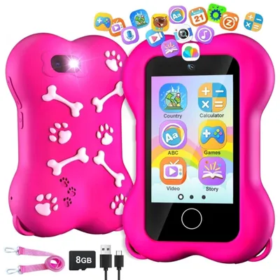 VATOS Kids Learning Smart Cell Phone Toy Girls Boys Cute Educate Mobile Phone Touchscreen Dual