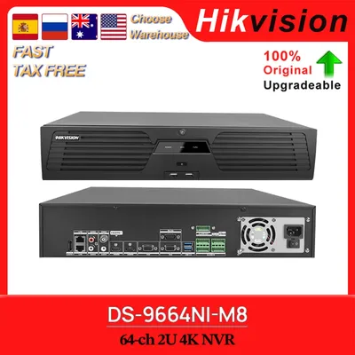 Hikvision Original 4K Network Video Recorder DS-9664NI-M8 64-ch 2U 4K 32MP NVR 8 SATA HDMI RAID for