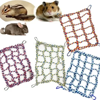 Pet Climb Net Parrot Hamster Squirrel Toys Nylon Rope Hanging Ropes Stand Net Swing Play Rope Ladder