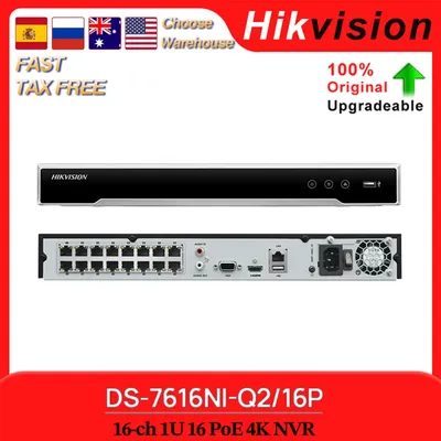 Hikvision Original 4K Network Video Recorder DS-7616NI-Q2/16P 16-ch 1U 16PoE NVR For IP Camera