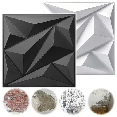 50/100Pcs 3D Wall Panel Diamond 30x30cm 3D Wall Panels in Diamond Design 3D Wall Paper for Living