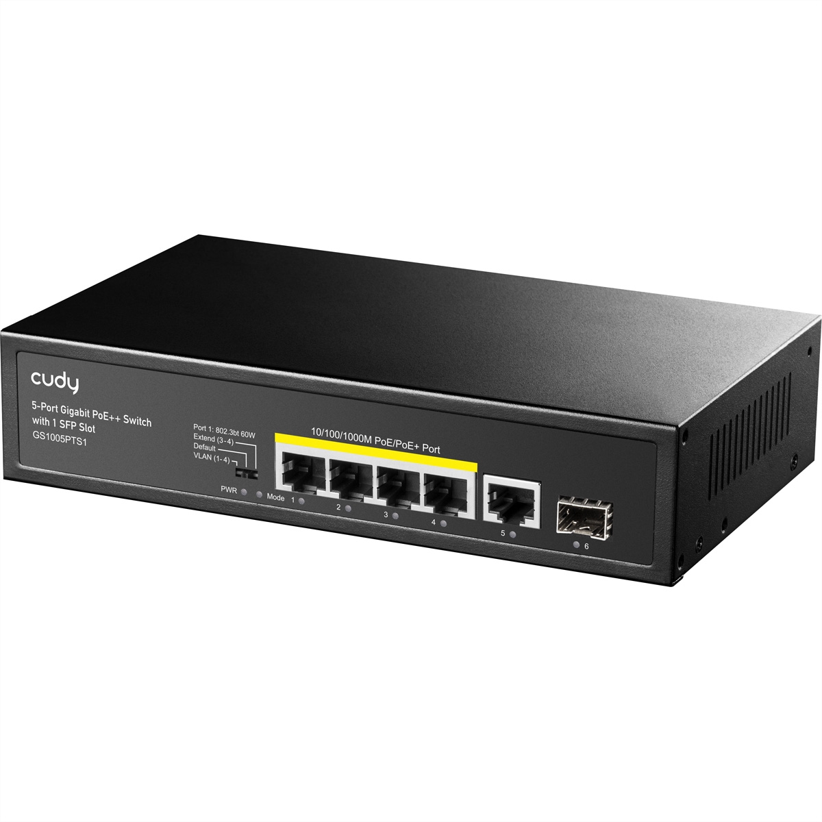 CUDY GS1005PTS1 5-Port Gigabit PoE+ Switch 1 SFP Port 120W Image