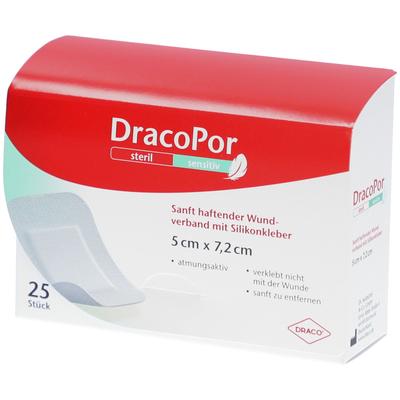 Dracopor sensitiv 5x7,2 cm steril m.Silikonkleber 25 St Verband Image