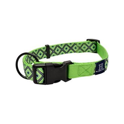 Hamilton A Day Together Ribbon Overlay Nylon Standard Dog Collar, Lime Diamond, Small/Medium: 12 to 18-in neck, 5/8-in wide