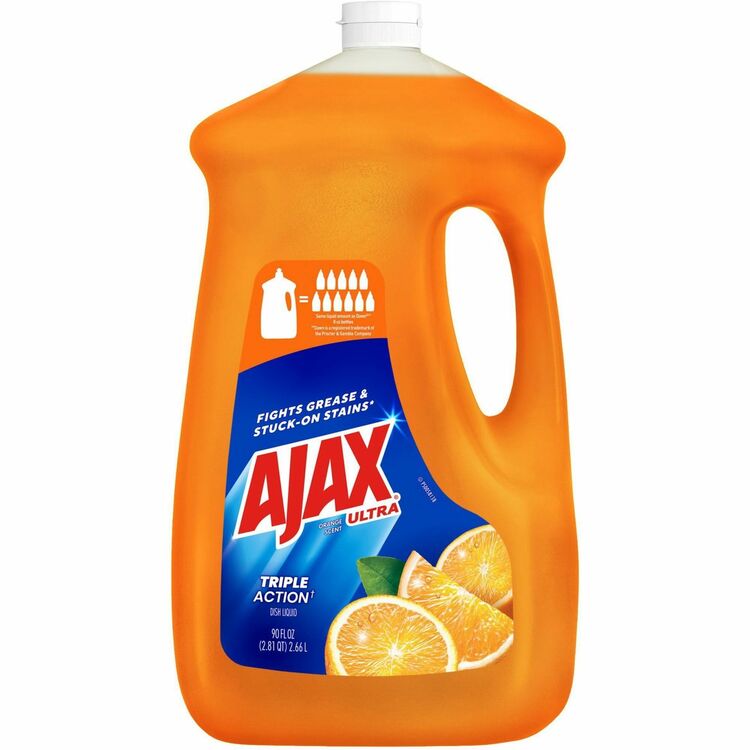 AJAX Triple Action Dish Soap - Liquid - 90 fl oz (2.8 quart) - Orange Scent - 4 / Carton (CPC149874CT) Case of 4 Ajax® Dishwashing Liquid